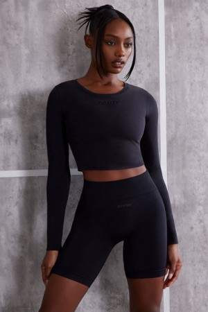 Black Women's Bo And Tee Long Sleeve T Shirts | 74856-HTOE