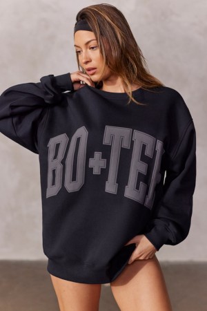 Black Women's Bo And Tee Oversized MK02 Sweatshirts | 39580-BXYZ