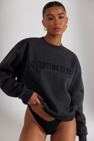 Black Women's Bo And Tee Oversized Sweatshirts | 61429-LKPB