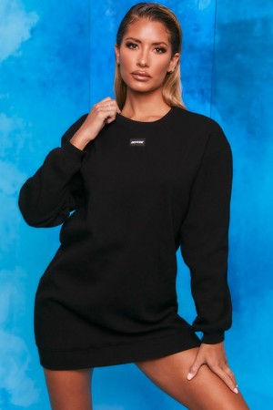 Black Women's Bo And Tee Ribbed Longline Sweatshirts | 05186-IGUV