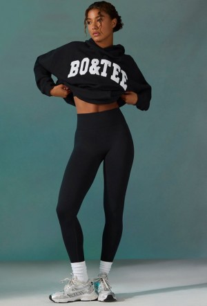 Black Women's Bo And Tee Super Sculpt Seamless Leggings | 67248-UWLM