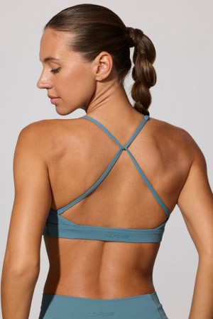 Blue Women's Bo And Tee Multiway Twist Front Sports Bra | 45986-MKIO