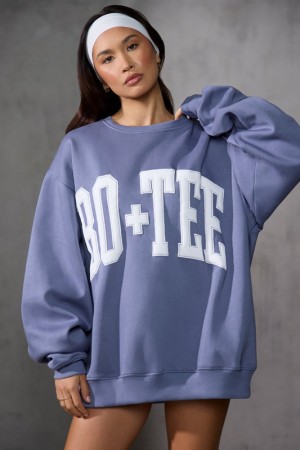 Blue Women's Bo And Tee Oversized MK02 Sweatshirts | 36814-RYAO