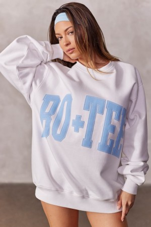 Blue Women's Bo And Tee Oversized MK07 Sweatshirts | 76013-ZMXP