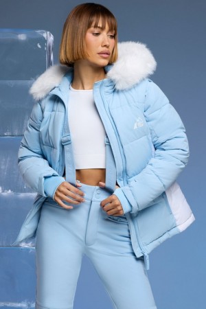 Blue Women's Bo And Tee Ski Jacket with Detachable Sleeves Jackets | 72648-YSWI