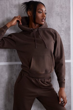 Brown Women's Bo And Tee Hooded Sweatshirts | 58976-IYCR