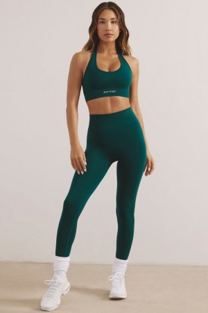 Green Women's Bo And Tee High Waist Define Luxe Leggings | 98461-NCML