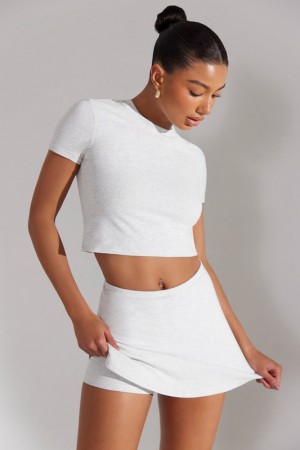 Grey Women's Bo And Tee A-Line Mini Skorts | 21468-RCTF