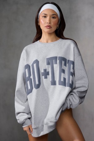 Grey Women's Bo And Tee Oversized MK02 Sweatshirts | 12748-WCHE