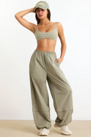 Light Green Women's Bo And Tee Convertible Wide Leg Track Pants | 25698-EBWI