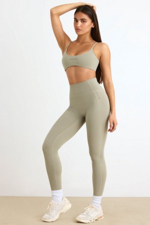 Light Green Women's Bo And Tee Soft Active Leggings | 75046-GLTW