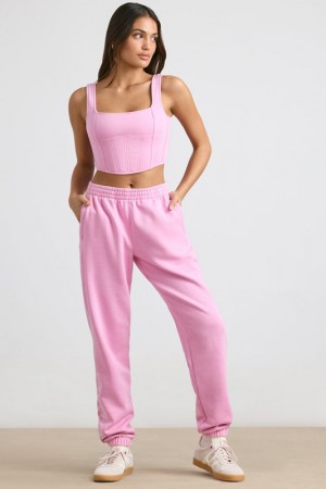 Pink Women's Bo And Tee Oversized Joggers | 59046-LXKI