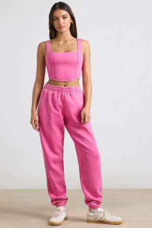 Pink Women's Bo And Tee Oversized Joggers | 49856-YTRB