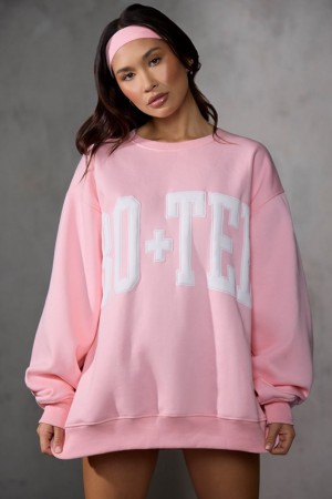 Pink Women's Bo And Tee Oversized MK02 Sweatshirts | 41862-OPCT