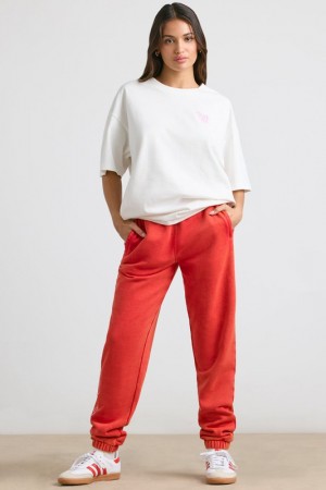 Red Women's Bo And Tee Oversized Joggers | 42830-YBES