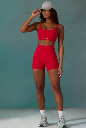 Red Women's Bo And Tee Super Sculpt Seamless Mini Shorts | 25831-COWL