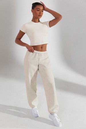 White Women's Bo And Tee Oversized Joggers | 10238-HFUK