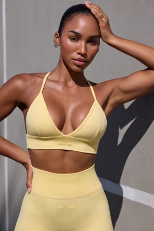 Yellow Women's Bo And Tee Super Sculpt Seamless Triangle Sports Bra | 98425-DCVG