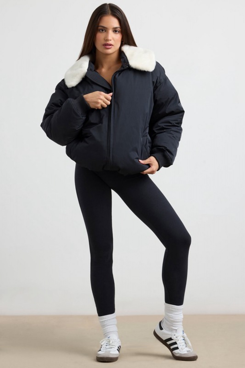 Black Women's Bo And Tee Any Day - Oversized Bomber Jacket Jackets | 81590-EXVG