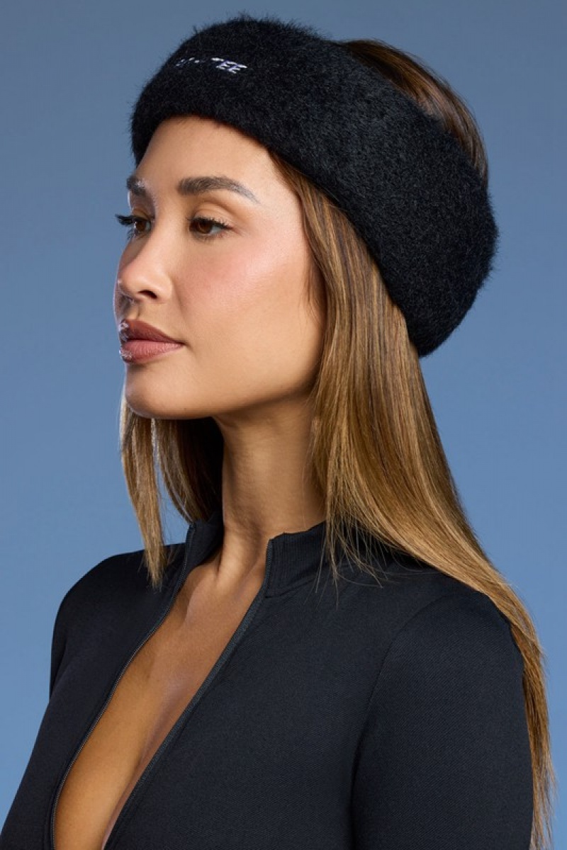 Black Women's Bo And Tee Faux Fur Headband | 76514-UXGW