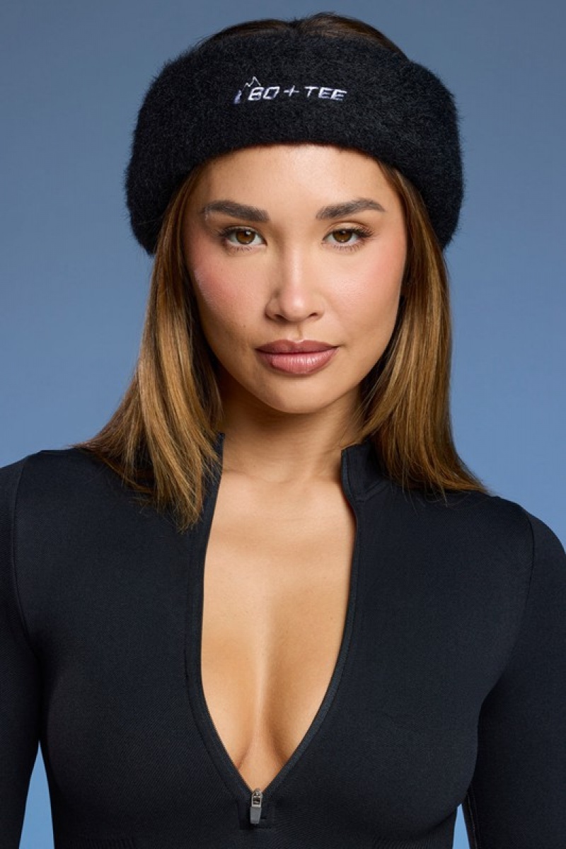 Black Women's Bo And Tee Faux Fur Headband | 76514-UXGW