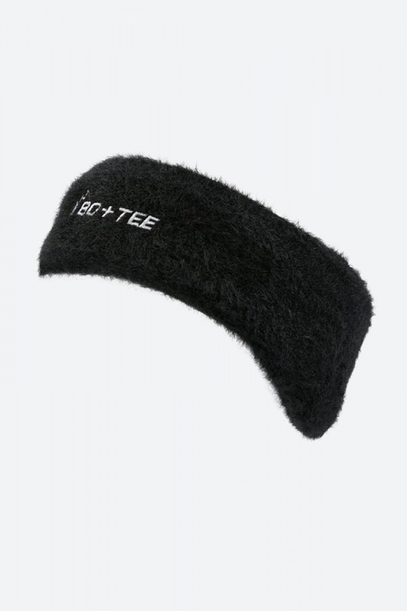 Black Women's Bo And Tee Faux Fur Headband | 76514-UXGW