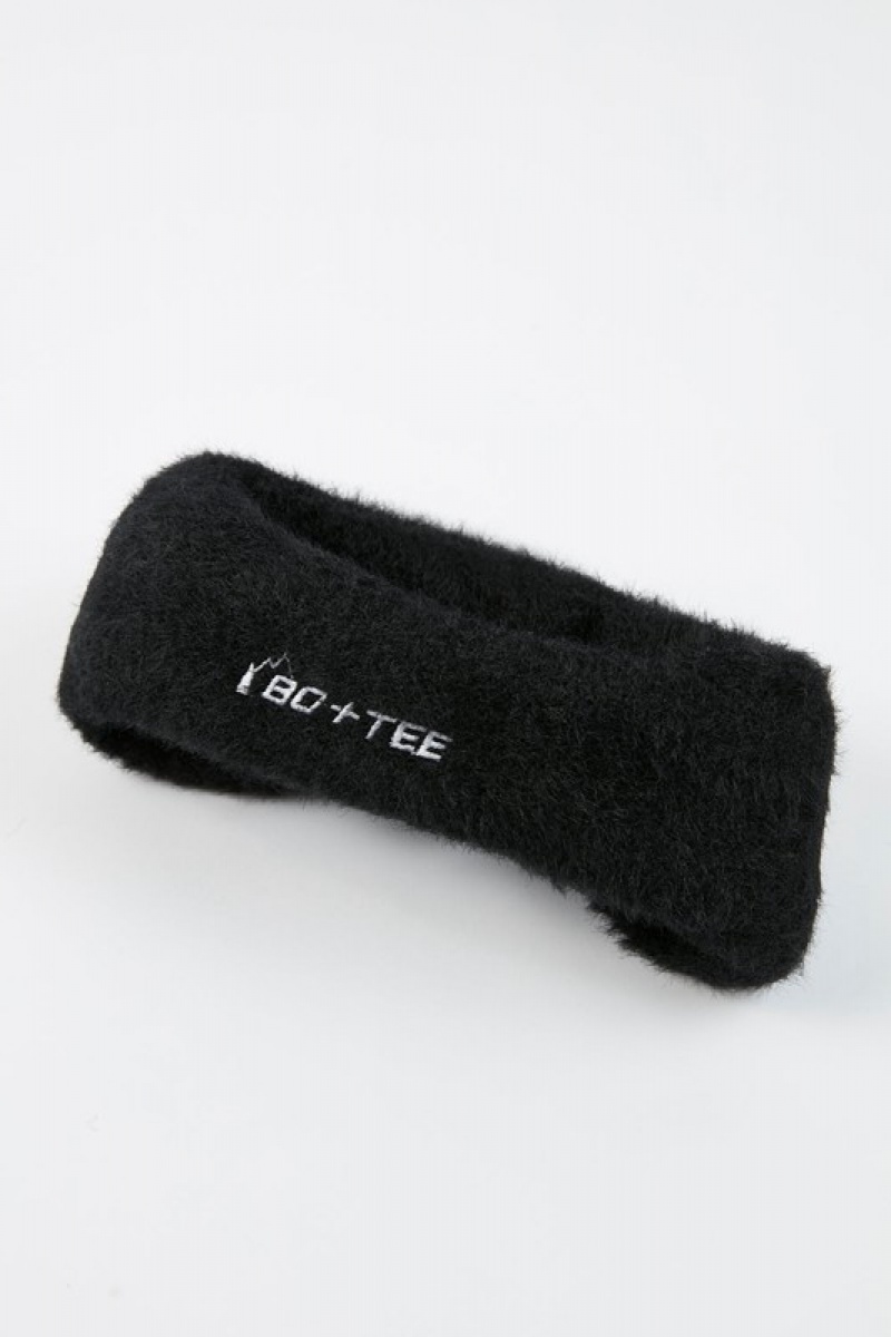 Black Women's Bo And Tee Faux Fur Headband | 76514-UXGW