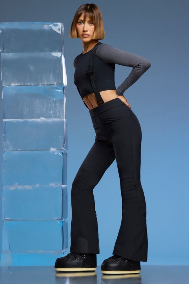 Black Women's Bo And Tee Fleece Lined Ski Pants | 90743-LQTZ