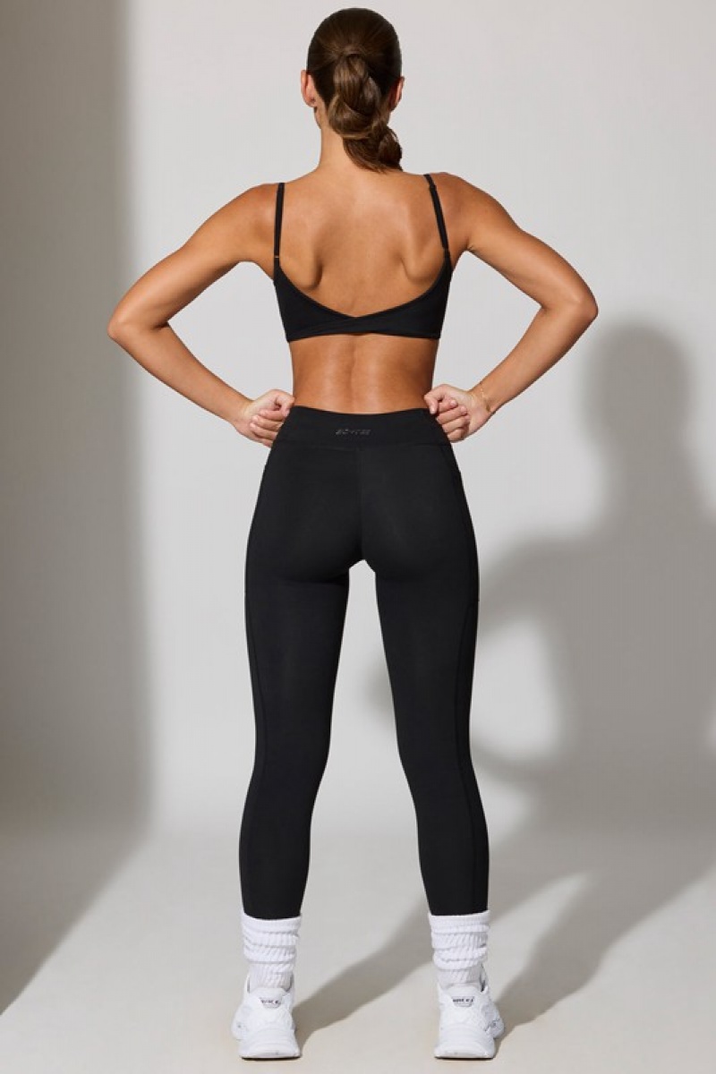 Black Women's Bo And Tee Full Length with Pockets Leggings | 17580-BFGY