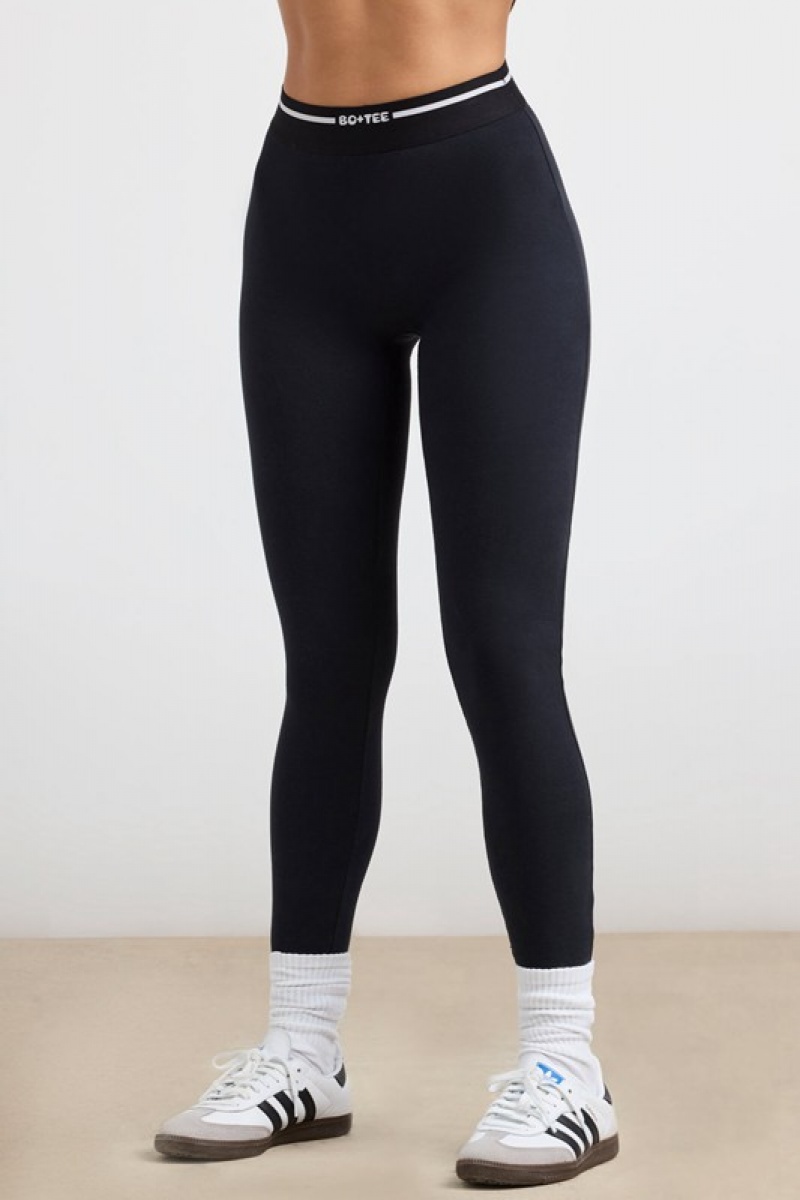 Black Women's Bo And Tee High-Waist Leggings | 57490-ZLAC