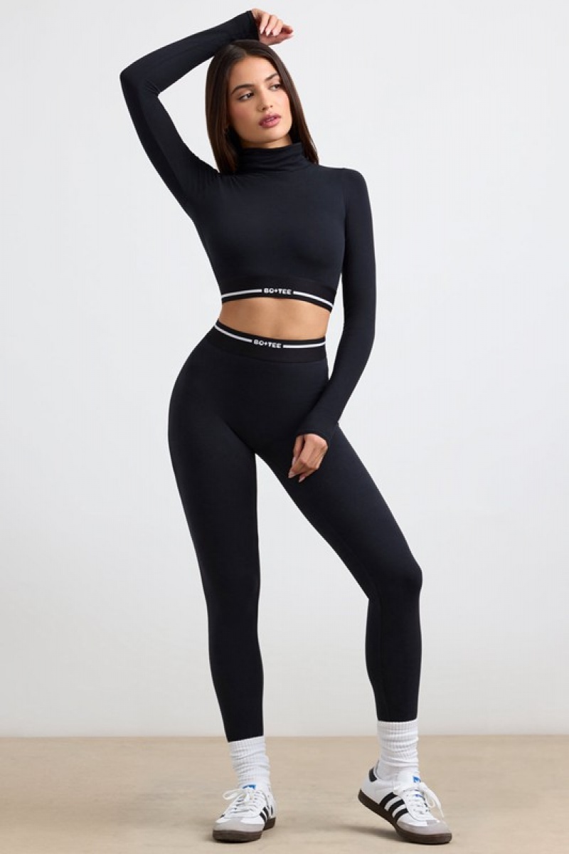 Black Women's Bo And Tee High-Waist Leggings | 57490-ZLAC