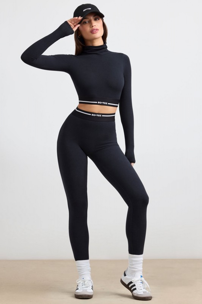 Black Women's Bo And Tee High-Waist Leggings | 57490-ZLAC