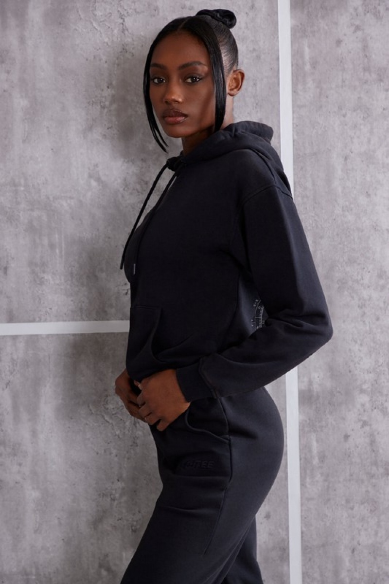 Black Women's Bo And Tee Hooded Sweatshirts | 87461-MOZN