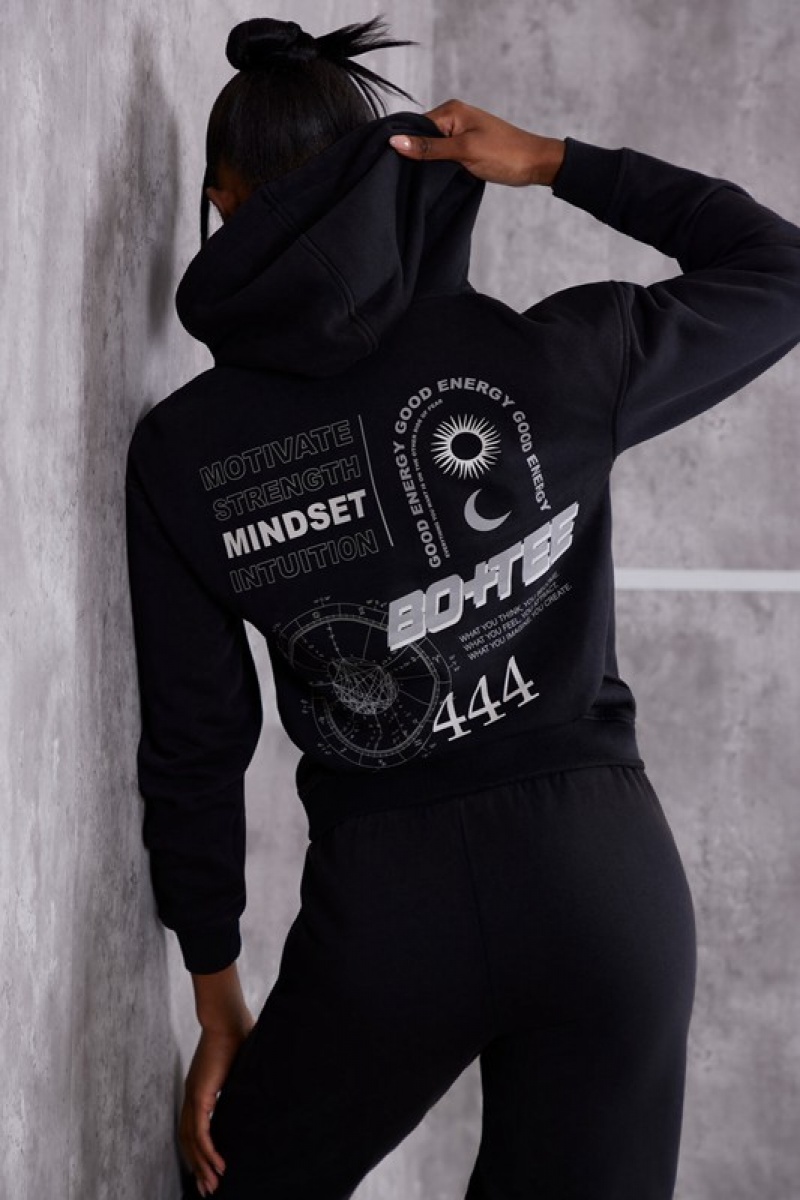 Black Women's Bo And Tee Hooded Sweatshirts | 87461-MOZN