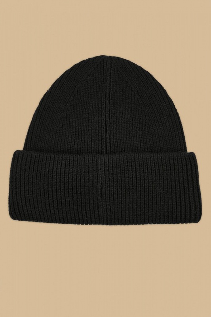 Black Women's Bo And Tee Knit Beanie | 79345-UXZL