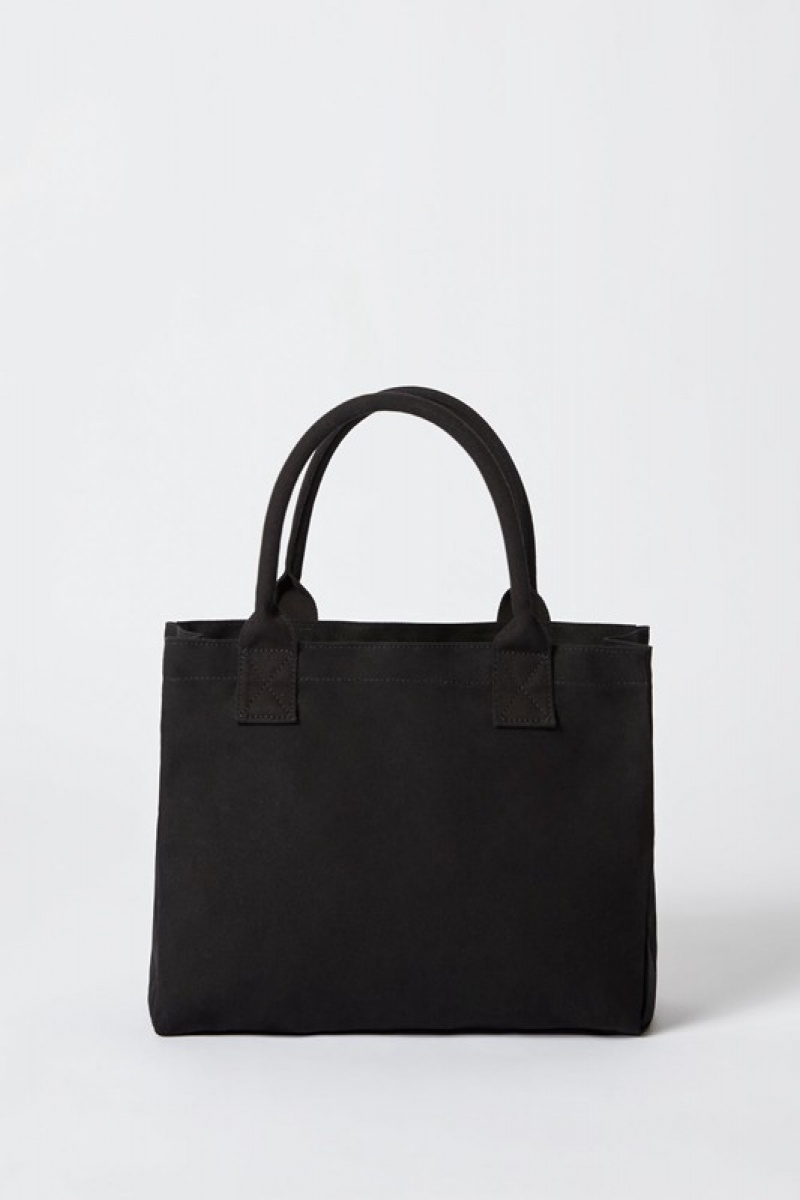 Black Women's Bo And Tee Medium Canvas Tote Bags | 71854-XFZO