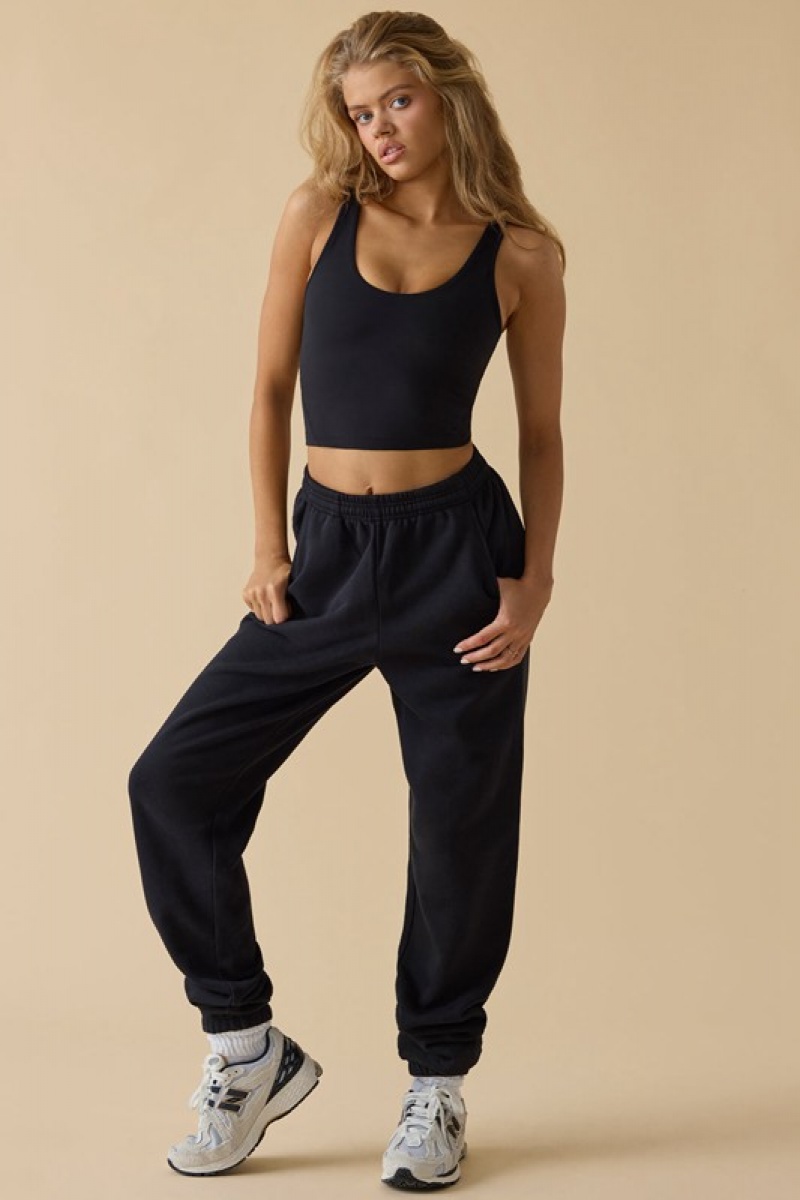 Black Women's Bo And Tee Mid-Rise Joggers | 45863-NPKG