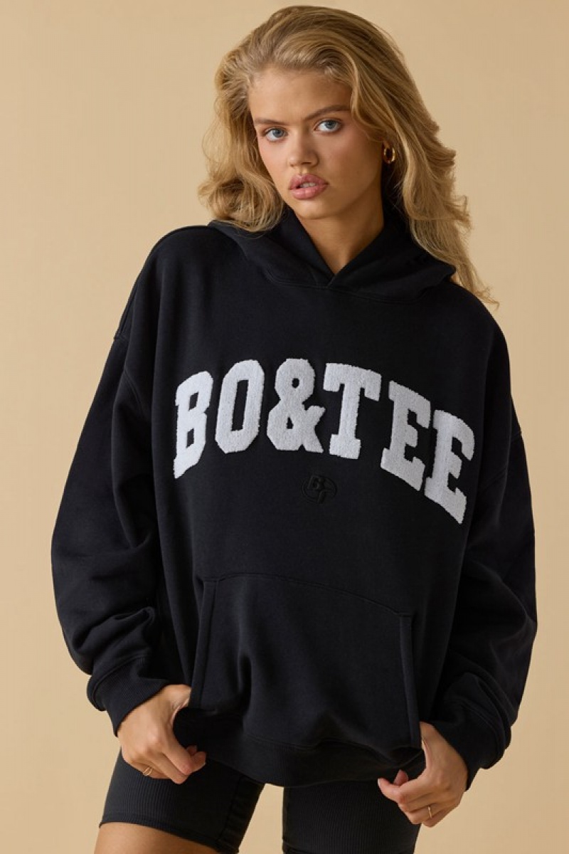 Black Women\'s Bo And Tee Oversized Hooded JM06 Sweatshirts | 15389-WJAD