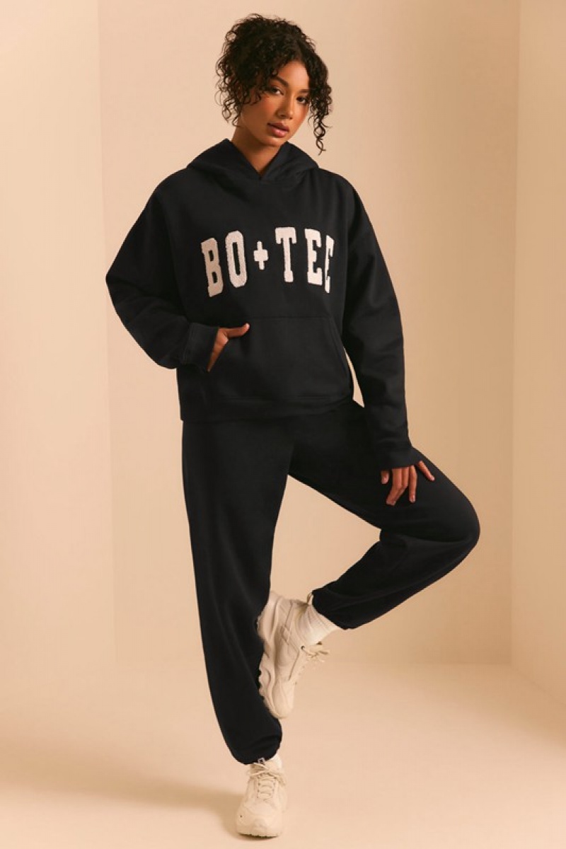 Black Women's Bo And Tee Relaxed Fit Joggers | 23509-DNFC