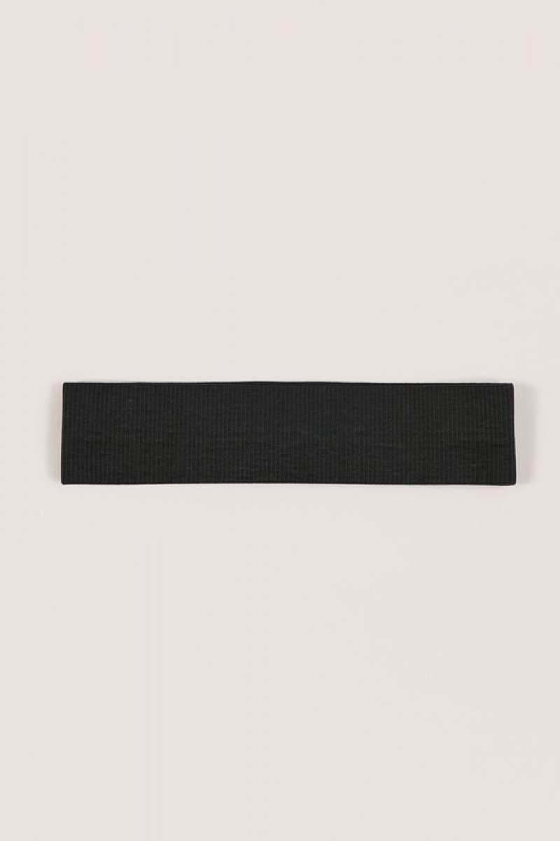 Black Women's Bo And Tee Seamless Rib Define Luxe Headband | 19536-QVEP