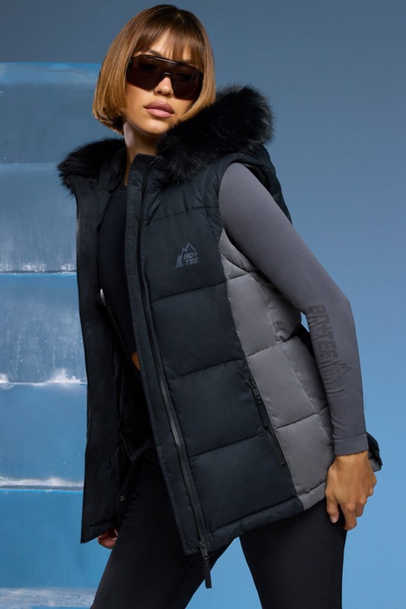 Black Women's Bo And Tee Ski Jacket with Detachable Sleeves Jackets | 20136-TOGU