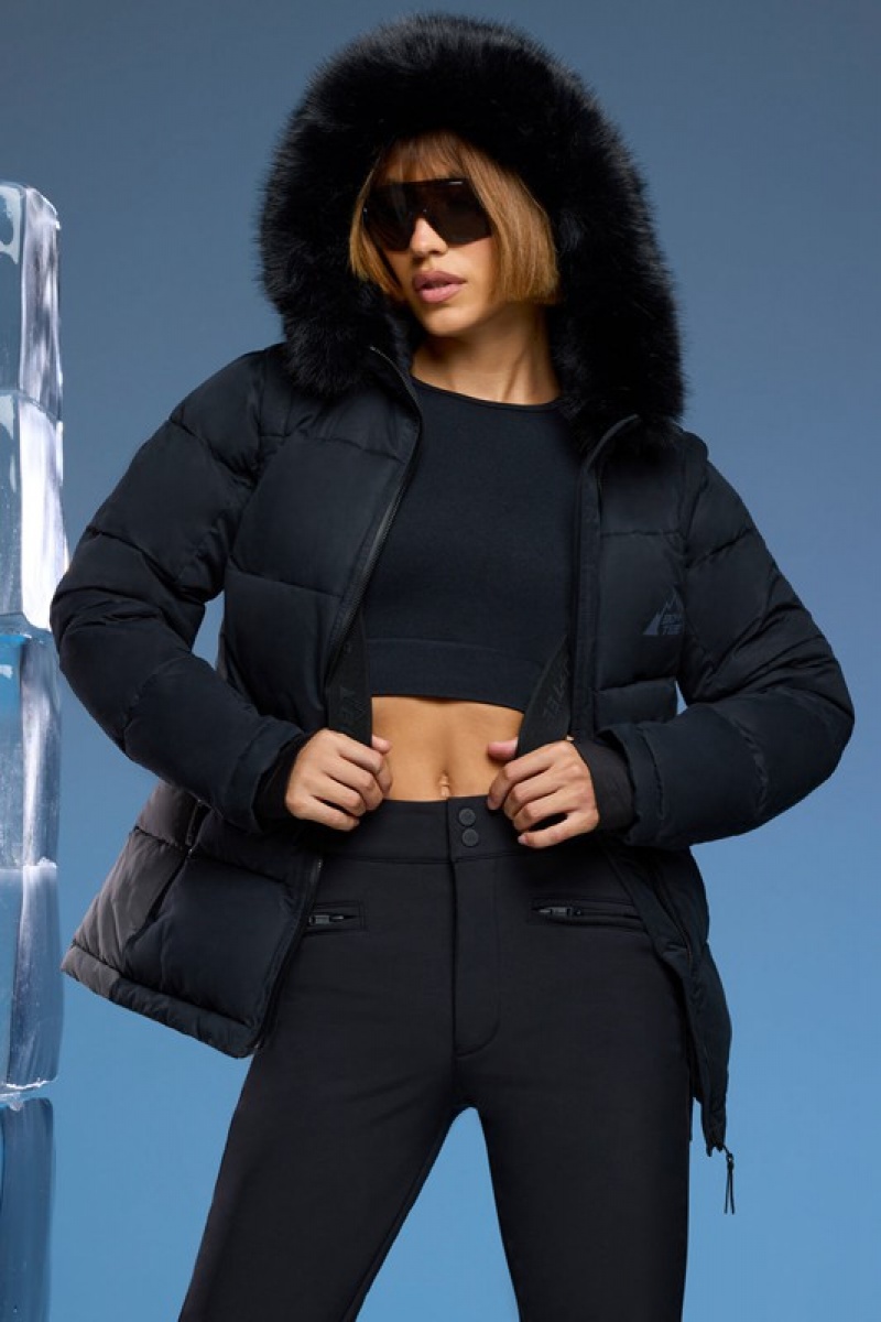 Black Women's Bo And Tee Ski Jacket with Detachable Sleeves Jackets | 20136-TOGU