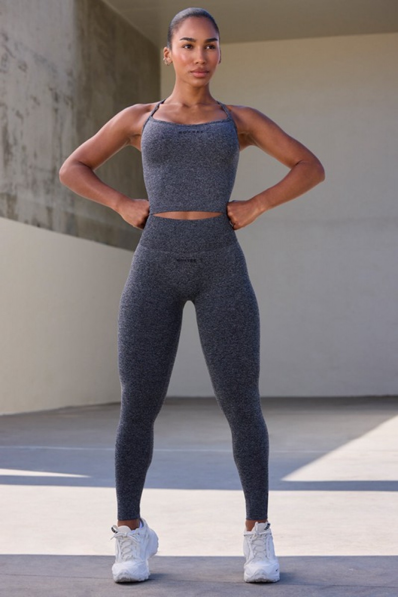 Black Women's Bo And Tee Super Sculpt Seamless Leggings | 10962-VARG