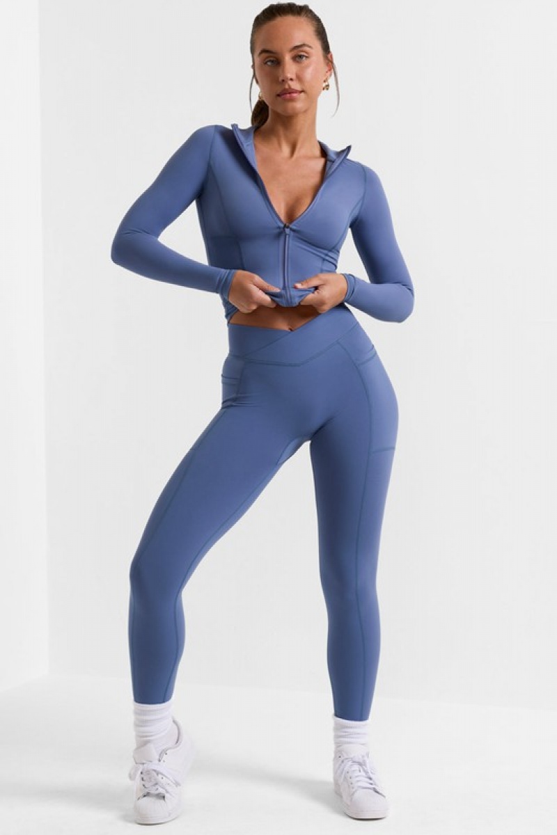 Blue Women's Bo And Tee Full Length with Pockets Leggings | 78531-CTZW