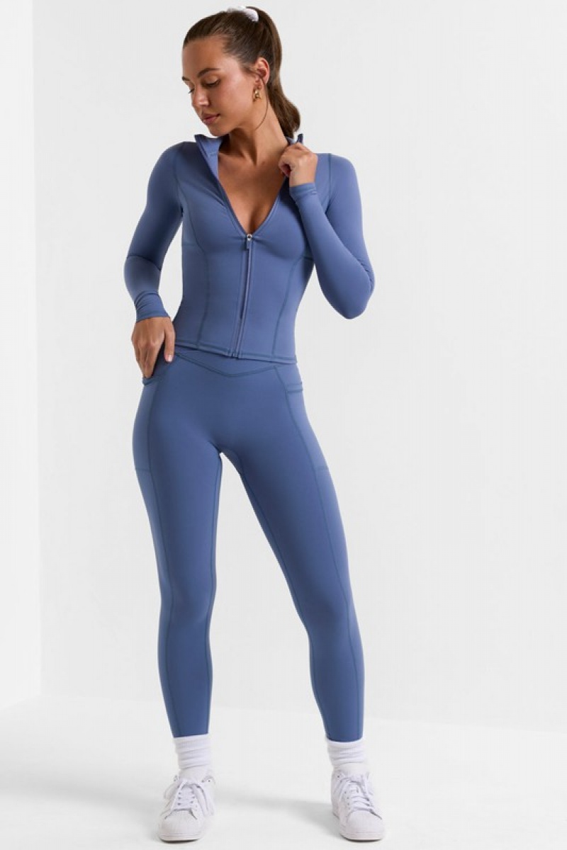 Blue Women's Bo And Tee Full Length with Pockets Leggings | 78531-CTZW