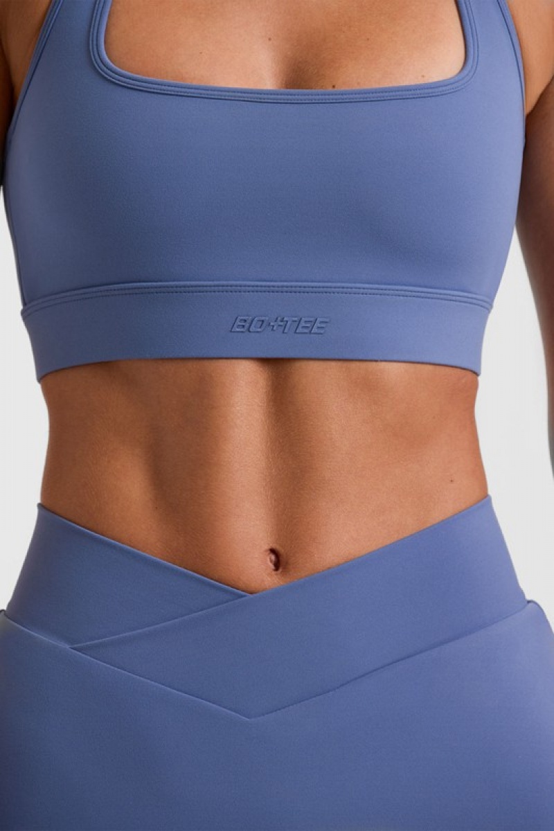 Blue Women's Bo And Tee Halterneck Crop Tops | 24170-FORA