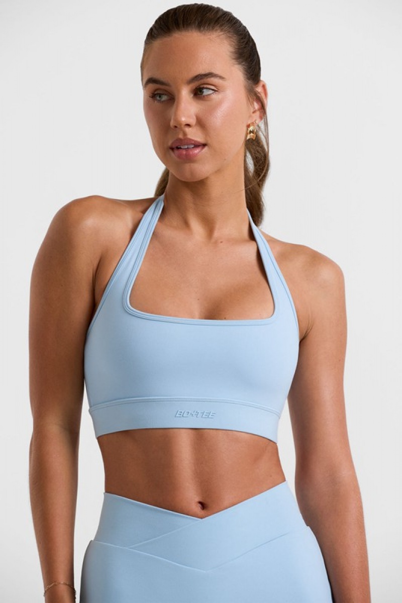 Blue Women's Bo And Tee Halterneck Crop Tops | 54307-RAEW