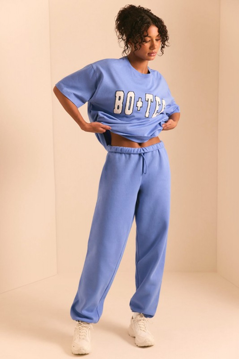 Blue Women's Bo And Tee Relaxed Fit Joggers | 81064-PSXI