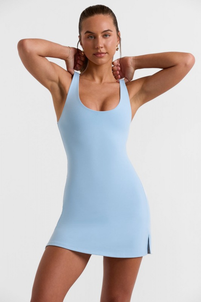 Blue Women's Bo And Tee Scoop Neckline Tennis Dress | 97365-XCTR