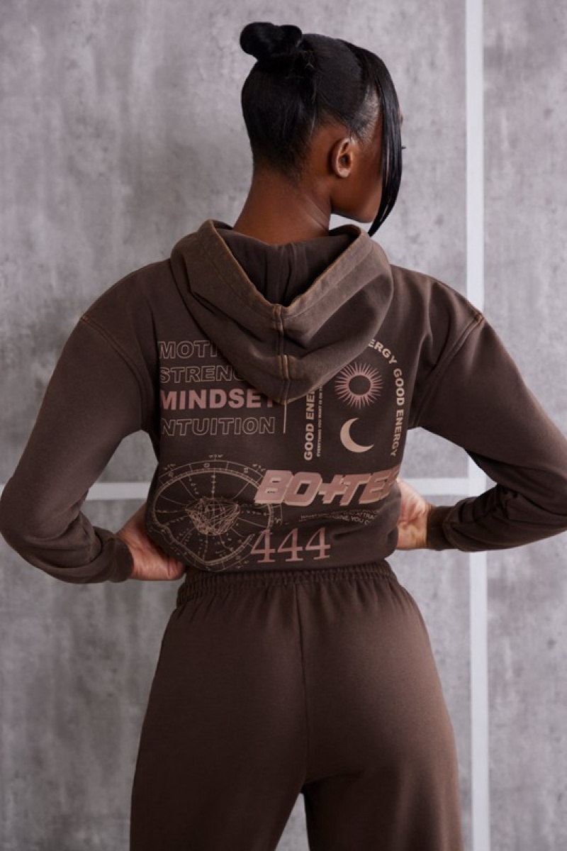 Brown Women's Bo And Tee Hooded Sweatshirts | 58976-IYCR